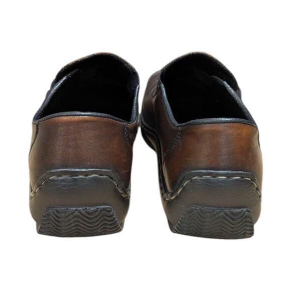 Rieker Antistress Celia Slip On Leather Shoes Slip On Brown Square Toe Womens - Picture 5 of 8